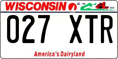 WI license plate 027XTR