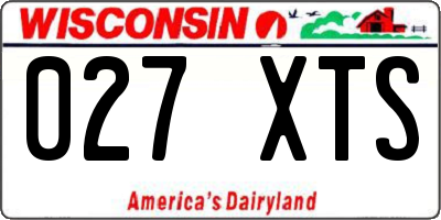 WI license plate 027XTS