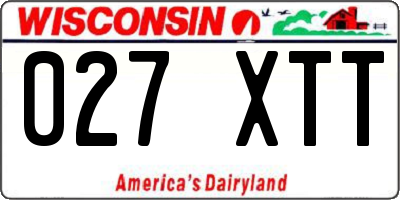 WI license plate 027XTT