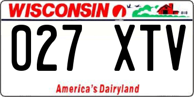WI license plate 027XTV
