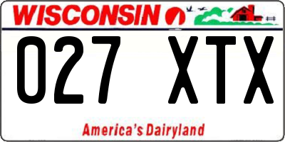 WI license plate 027XTX