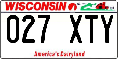 WI license plate 027XTY