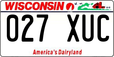 WI license plate 027XUC