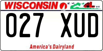 WI license plate 027XUD