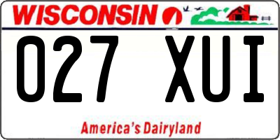 WI license plate 027XUI