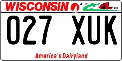 WI license plate 027XUK