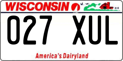 WI license plate 027XUL
