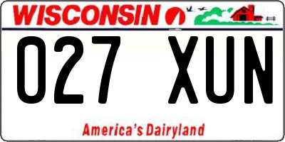 WI license plate 027XUN