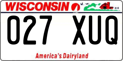 WI license plate 027XUQ