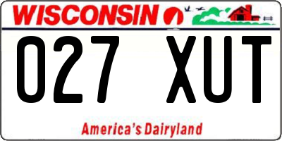 WI license plate 027XUT