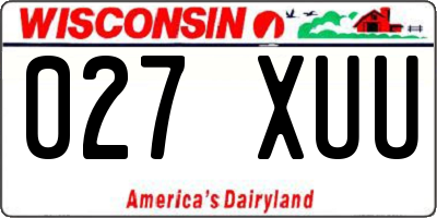 WI license plate 027XUU