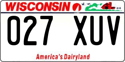 WI license plate 027XUV