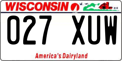 WI license plate 027XUW