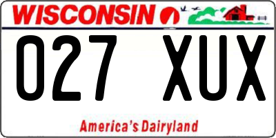 WI license plate 027XUX
