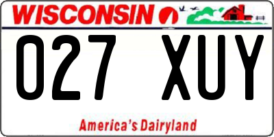 WI license plate 027XUY