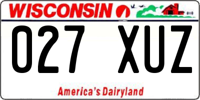 WI license plate 027XUZ