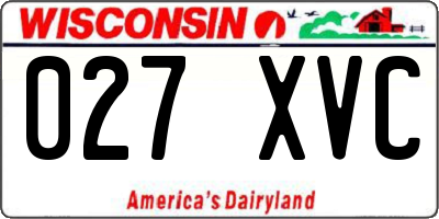 WI license plate 027XVC