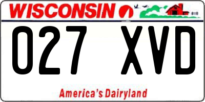 WI license plate 027XVD