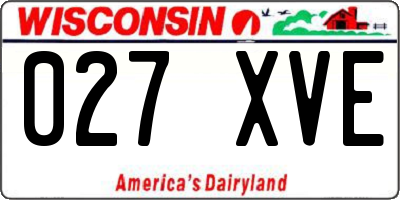 WI license plate 027XVE