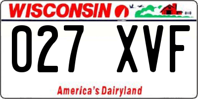 WI license plate 027XVF