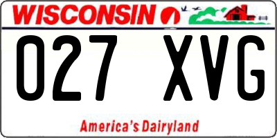 WI license plate 027XVG