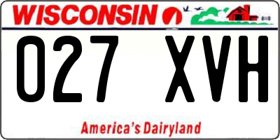 WI license plate 027XVH