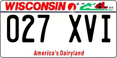 WI license plate 027XVI