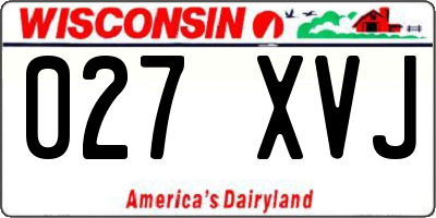 WI license plate 027XVJ