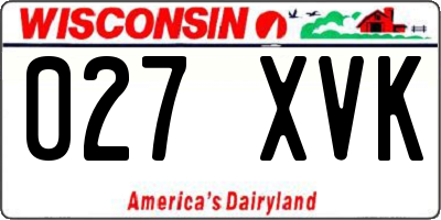 WI license plate 027XVK