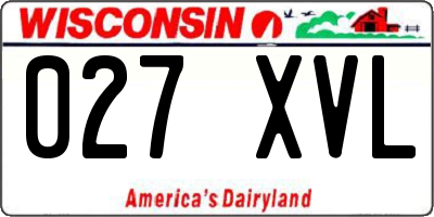 WI license plate 027XVL