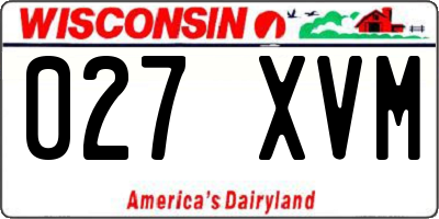 WI license plate 027XVM