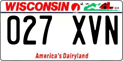 WI license plate 027XVN