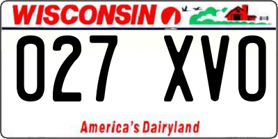 WI license plate 027XVO