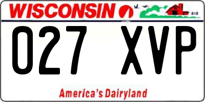 WI license plate 027XVP