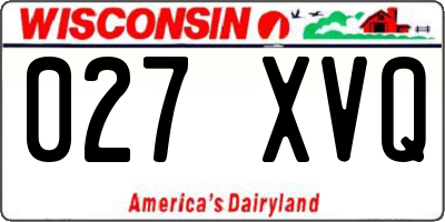 WI license plate 027XVQ
