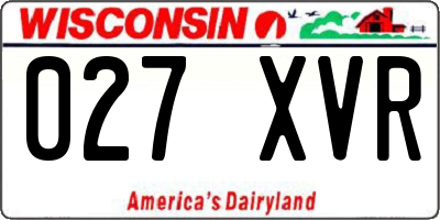 WI license plate 027XVR