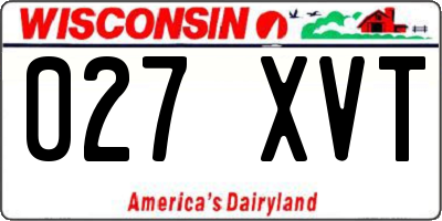 WI license plate 027XVT
