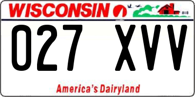 WI license plate 027XVV