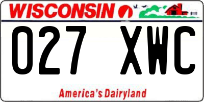 WI license plate 027XWC