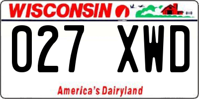 WI license plate 027XWD