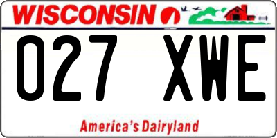 WI license plate 027XWE