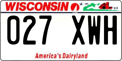 WI license plate 027XWH