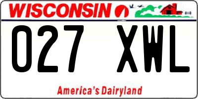 WI license plate 027XWL