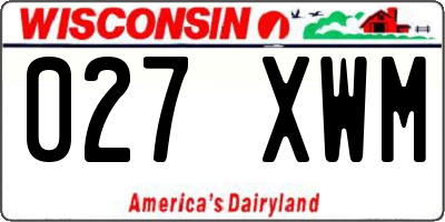 WI license plate 027XWM