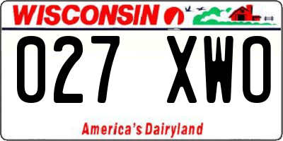 WI license plate 027XWO