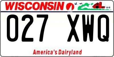 WI license plate 027XWQ