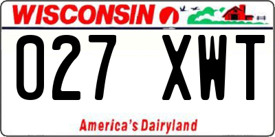 WI license plate 027XWT