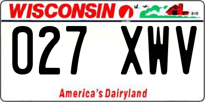 WI license plate 027XWV
