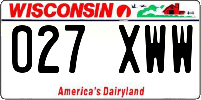 WI license plate 027XWW