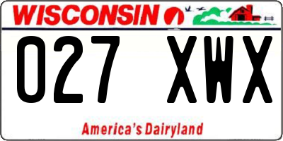 WI license plate 027XWX